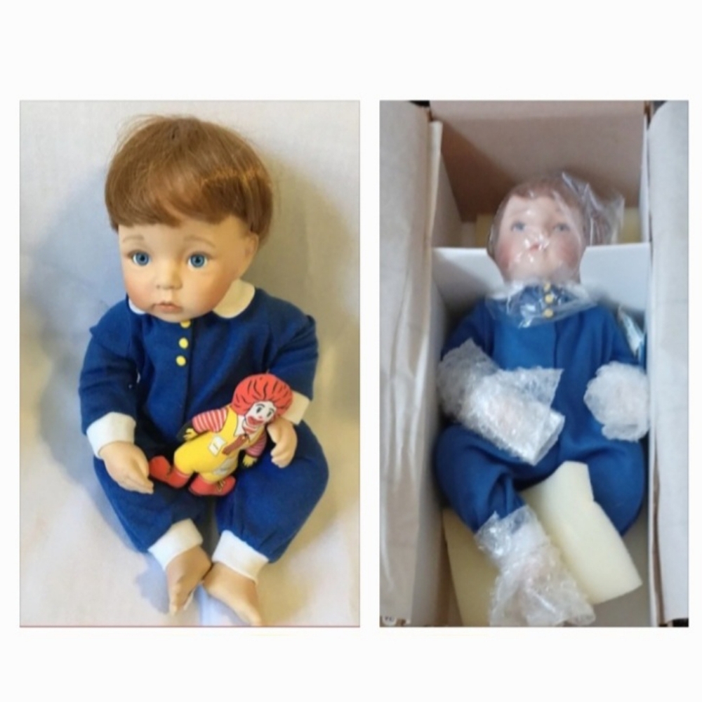 1996 McMemories Porcelain Doll in Blue Outfit - Ashton-Drake Galleries